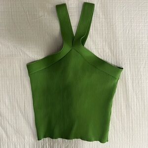 FOREVER 21-NWT Ribbed Halter Crop Top in Emerald Green Size M